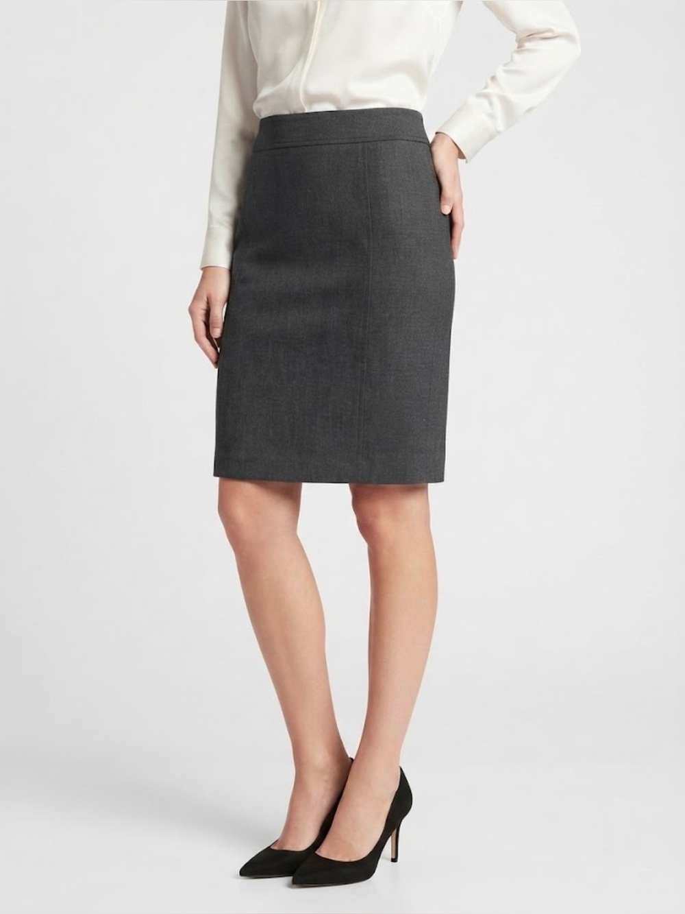 LOFT Charcoal Straight Pencil Skirt